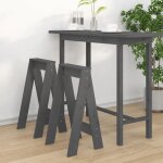 Soldes dautomnelot de 2 tabourets - tabourets hauts pour bar - cuisine - gris 40x40x75 cm bois massif ...