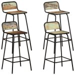 Soldes dautomnelot de 4 chaises de bar - tabourets hauts pour bar - cuisine - bois de r�cup�ration solide ...