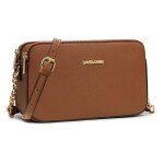 David jones - petit sac bandoulire femme - besace chanes port epaule cuir pu 3 compartiments - sacoche ...
