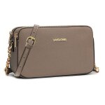 David jones - petit sac bandoulire femme - besace chanes port epaule cuir pu 3 compartiments - sacoche ...