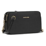 David jones - petit sac bandoulire femme - besace chanes port epaule cuir pu 3 compartiments - sacoche ...