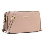 David jones - petit sac bandoulire femme - besace chanes port epaule cuir pu 3 compartiments - sacoche ...