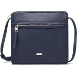 Pochette plate - david jones - sac bandoulire femme - similicuir pu - bleu - rglable