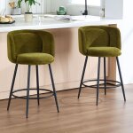 Dayalane lot de 2 tabouret de bar en chenille chaise de bar design haute avec repose - pieds chaise de ...