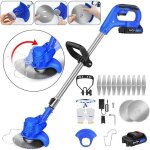 Dayplus debroussailleuse electrique sans fil 21v 1. 5ah 260w coupe bordure avec 2 batterie 12 m�tal lames ...