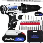Dayplus perceuse visseuse sans fil avec 1 batteries de 1500mah - 45nm 21v lectrique  percussion - 2 ...