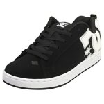 Dc shoes court graffik femme - baskets cuir noir / blanc � lacets