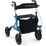 Dambulateur pliable pour seniors - goplus - hauteur rglable roue tout terrain 24cm sac de rangement ...