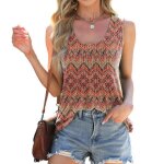 D�bardeur femme �t� haut sans manches l�che col rond casual d�bardeur imprime tie - dye confortable - ...