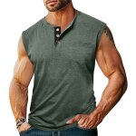 Débardeur homme sans manches regular fit casual top ete col henley avec poches couleur unie confortable ... Débardeur homme sans manches regular fit casual top ete col henley avec poches couleur unie confortable ...