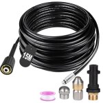 Déboucheur canalisation - 15m - 180bar - deux types de buses - compatible avec kärcher k2 / k3 / k4 / ... Déboucheur canalisation - 15m - 180bar - deux types de buses - compatible avec kärcher k2 / k3 / k4 / ...