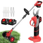 D�broussailleuse / coupe - bordures sans fil � roues + s�cateur �lectrique 30mm 4 vitesses - onevan - ...