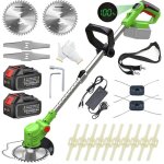 Debroussailleuse electrique sans filcoupe bordure sans fil avec batterie avec 2 x 4000mah batteries et ...