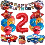 Deco anniversaire cars 2 ans ballon cars anniversaire decoration anniversaire voiture happy birthday ...