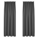 Deconovo 2 pièces rideaux occultants de porte thermique anti froid rideau salon galon fronceur gris foncé ... Deconovo 2 pièces rideaux occultants de porte thermique anti froid rideau salon galon fronceur gris foncé ...