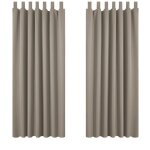Deconovo lot de 2 rideaux occultants  pattes 140x175cm isolant thermique anti froid pour velux taupe ...