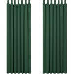 Deconovo lot de 2 rideaux occultants de cuisine  pattes 140200 cm isolant thermique anti froid vert ...