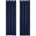 Deconovo lot de 2 rideaux occultant  oeillets rideaux chambre garcon rideaux salon moderne bleu marine ...