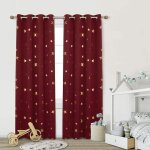 Deconovo lot de 2 rideaux occultants  oeillets thermique anti froid pour chambre salon enfant 117x183 ...