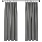 Deconovo 2 pièces rideaux occultants de porte thermique anti froid rideau salon galon fronceur gris clair ... Deconovo 2 pièces rideaux occultants de porte thermique anti froid rideau salon galon fronceur gris clair ...