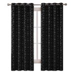 Deconovo 2pi�ces oeillets rideaux occultants isolant thermique anti froid rideaux opaque noir 140x183cm ...