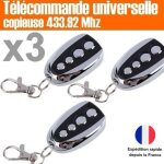Decopine ? lot de 3 tlcommandes universelles 433. 92 mhz pour portail garage et alarme