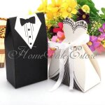 Decopine - botes  drages mariage 100 pcs ? robe et costume ? blanc et noir