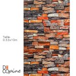 Decopine papier peint effet brique rouge et grise 0. 53 x 9. 5m Decopine papier peint effet brique rouge et grise 0. 53 x 9. 5m