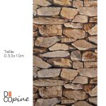Papier peint - decopine - effet pierre naturelle - beige - 0. 53 x 10m - vinyle haute qualit