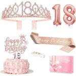 D�coration pour 18e anniversaire fille ? couronne bande d�coration de g�teau bougiesballon en feuille ...