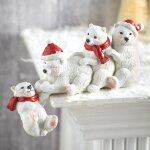 Dcoration dangle de table de nol mini sculpture en rsine dours polaire blanc de nol ours polaire ...