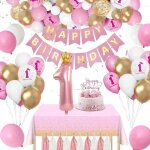 Decoration anniversaire 1 an fille ballon anniversaire 1 an rose happy birthday bannière confettis latex ... Decoration anniversaire 1 an fille ballon anniversaire 1 an rose happy birthday bannière confettis latex ...