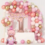 Decoration anniversaire 1 an filleballon anniversaire 1 an fille ballons de baudruche rosedcoration ...