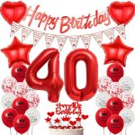 D�coration anniversaire 40 ans femmeballon 40 decoration rougeballons 40 ans anniversaire femmerouge ...