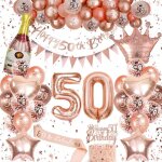 Decoration anniversaire 50 ans femme50 ans anniversaire femme or rose50 ans ballons anniversaire deco ...