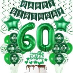 Dcoration anniversaire 60 ans - ballons verts pour femme et homme - parti deco