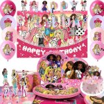 Decoration anniversaire barbie princesse dcorations de fte barbie princesse ensemble de vaisselle ballons ...