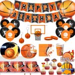 Decoration anniversaire basket - ball set de vaisselle d�coration de f�te danniversaire basket - ball ...