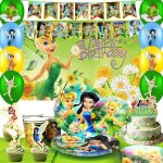 Decoration anniversaire d�corations de f�te la f�e clochette ensemble de vaisselle ballons banni�re la ...