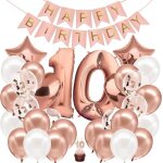 Decoration anniversaire fille 10 ans or rose - kit anniversaire fille - ballon anniversaire fille 10 ...