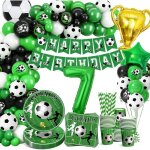 Decoration anniversaire foot 7 an deco anniversaire foot vaisselle football anniversaire kit football ...