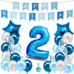 Decoration anniversaire garcon 2 ans bleu - kit anniversaire garcon - ballon anniversaire garcon 2 ans ...
