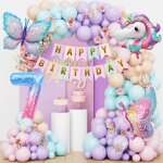 Decoration anniversaire licorne 7 ans fille 98 pices ballon licorne anniversaire fille kit anniversaire ...