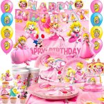 Dcorations danniversaire princesse pche dcorations de fte danniversaire mario assiettes de vaisselle ...