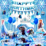 D�coration anniversaire reine des neiges elsa anniversaire vaisselle kit - ballon assiettes ect deco ...