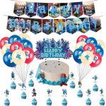 Dcoration anniversaire schtroumpfs - ballons bannire dcorations de fte enfant gteau[bal966]
