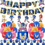Decoration anniversaire sonic pour enfants fournitures de fte sonic dcoration de fte danniversaire ...