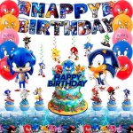 Decoration anniversaire sonic the hedgehog d�coration de f�te danniversaire d�coration de ballon de f�te ...