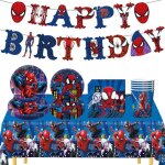 Decoration anniversaire spiderman ensemble de fte spider nappe bannire kit garons pour ftes danniversaire ...