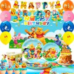 Decoration anniversaire winnie lourson dcoration de fte danniversaire articles de table ballons anniversaire ...